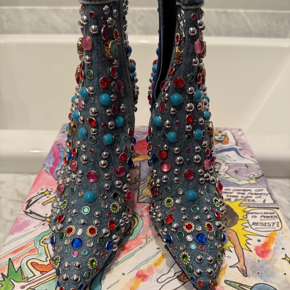 Jeffrey Campbell Blue Denim Boots size 9 NWT - Picture 5 of 10